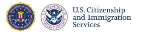 Seals of the Federal Bureau of Investigation (FBI) and U.S. Citizenship and Immigration Services (USCIS).